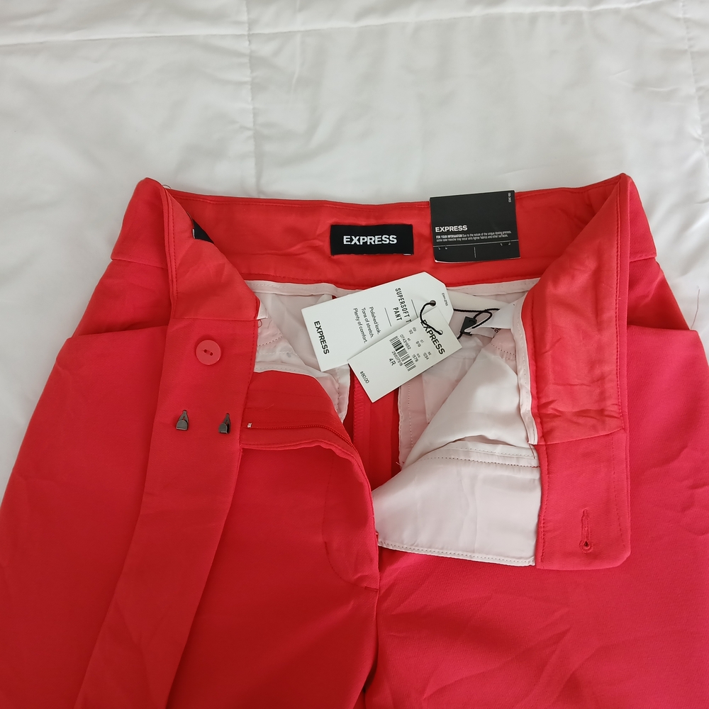 Express Red Wide-Leg High-Waist Pants NWT - Picture 5 of 6